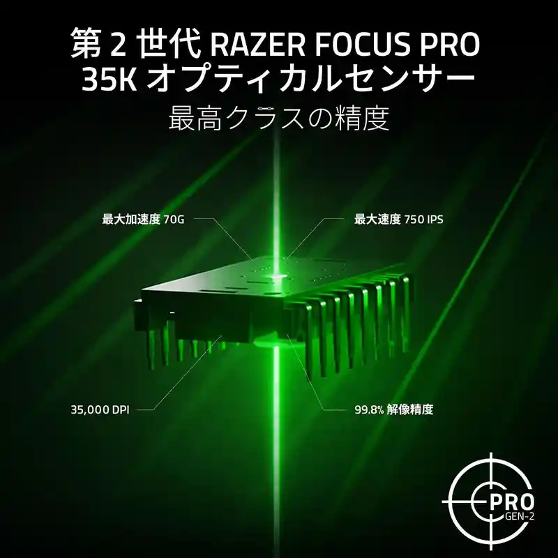 Razer Viper V3 Pro搭載の第2世代Focus Pro 35Kオプティカルセンサー